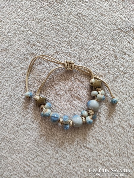 Ceramic pearl bracelet (blue)