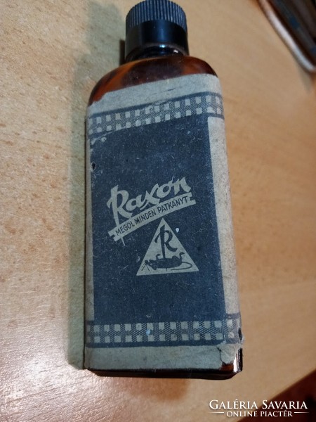 Triangular medicinal (chemical) bottle raxon