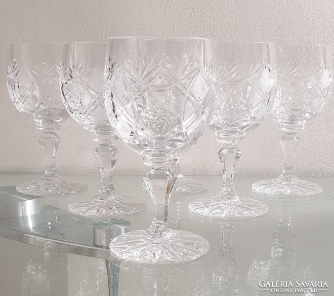 Set of 6 beautiful, polished crystal glasses 14 cm