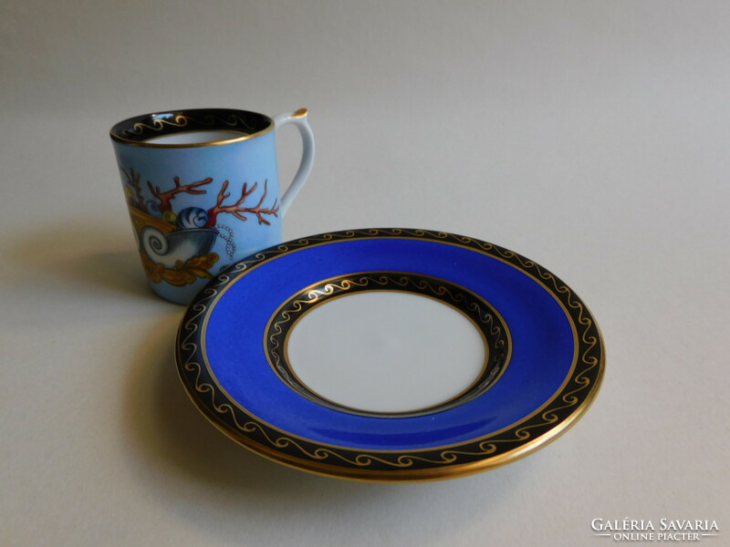 Kézzel festett kávés szett - Ajka Porcelánfestő Manufaktúra - egyedi, gyűjtői darab
