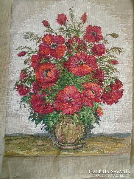 Huge 71 x 56 cm tapestry poppy picture.