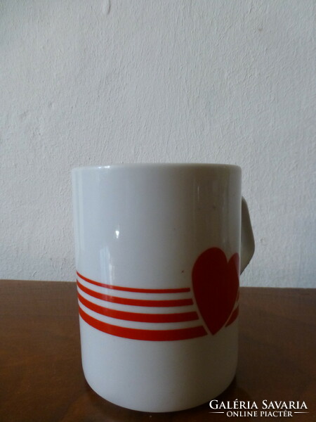 Zsolnay heart-shaped, rare mug with a heart pattern