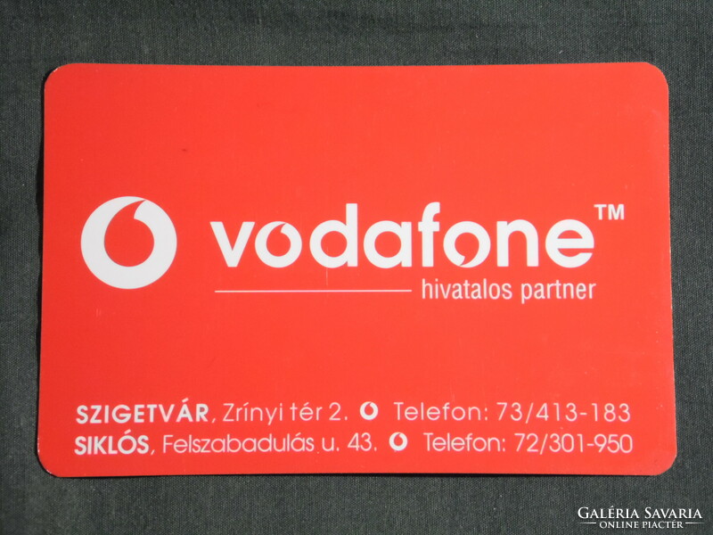 Kártyanaptár, Vodafone mobiltelefon üzletek, Szigetvár, Siklós, 2004, (6)