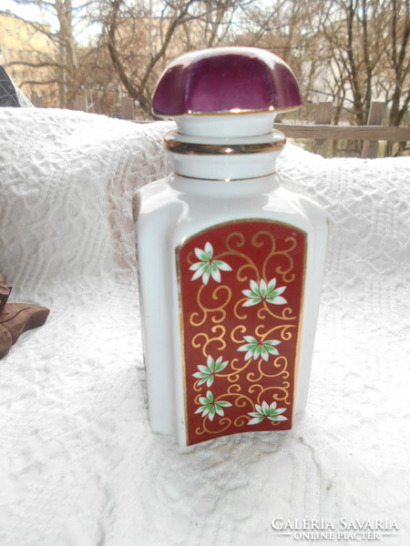 Japanese porcelain bottle -4 different patterns on each side