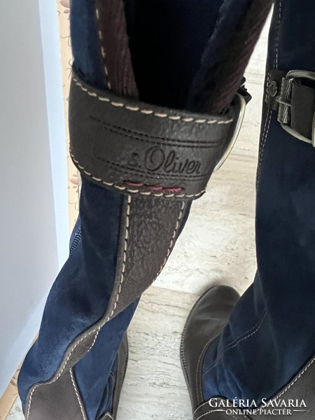 S.Oliver blue-brown long boots 40