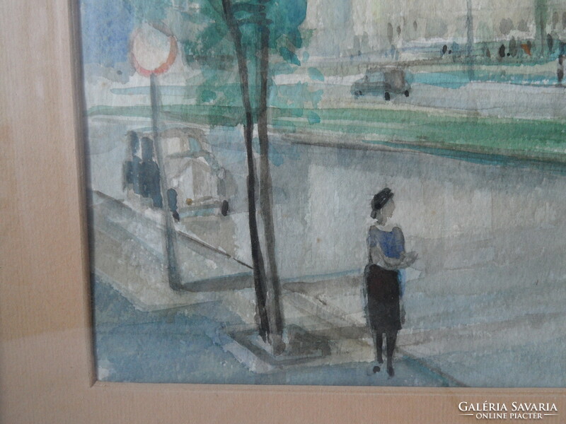 Régebbi jelzett akvarell kép keretben ( 1956 )