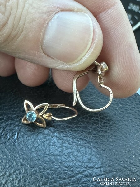 14 Kr gold earrings with beautiful topaz for sale! Price: 40,000.-