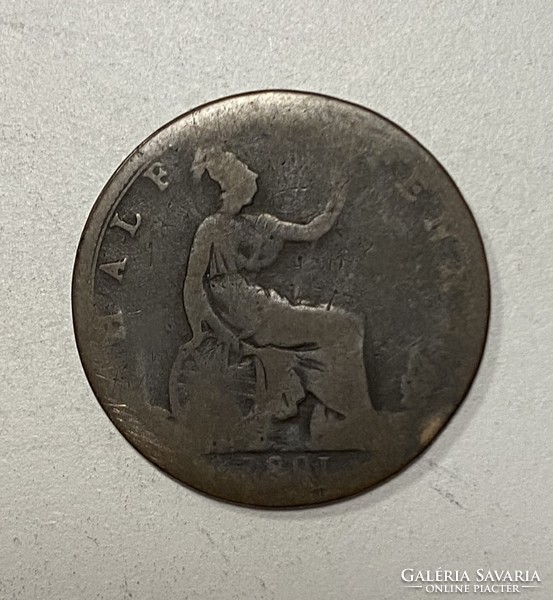 Fél angol Penny 1891 Half Penny bronz Anglia Viktória királynő