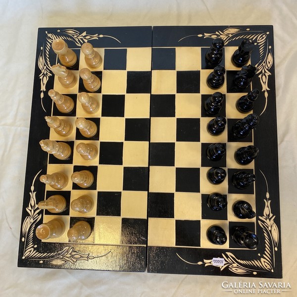 Hatalmas fa sakk készlet, fekete
