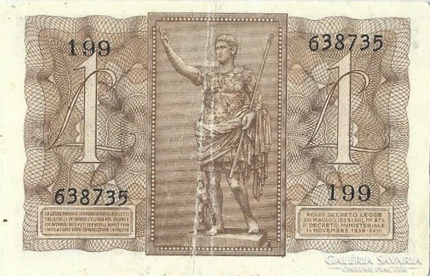 1 lira lire 1939 Olaszország 2.