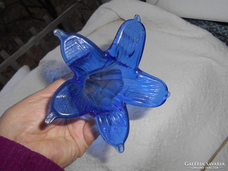 Muránói      üveg virág-szép kézműves darab 30 cm