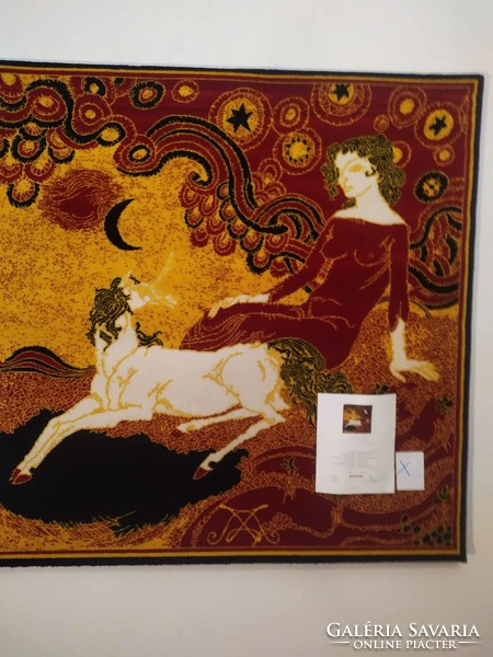 Unique tapestry designed by Endre Szasz - unicorn