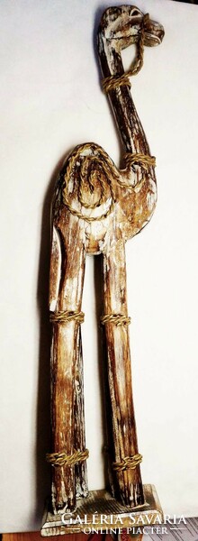 Exotic decoration. Bridle-backed humped camel handmade wooden sculpture from Indonesia