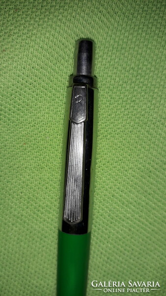 About 1980. Pevdi - Pax stationery manufacturer metal - plastic, silver - benetton green ballpoint pen according to the pictures