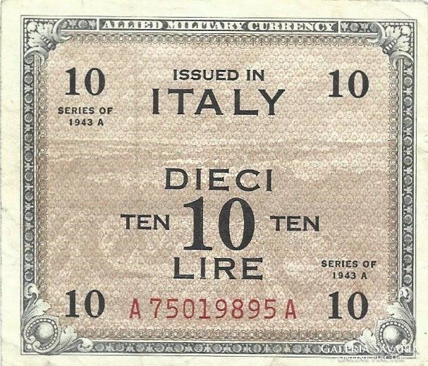 10 Lire lira 1943 Italy military military 3.