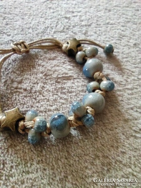Ceramic pearl bracelet (blue)