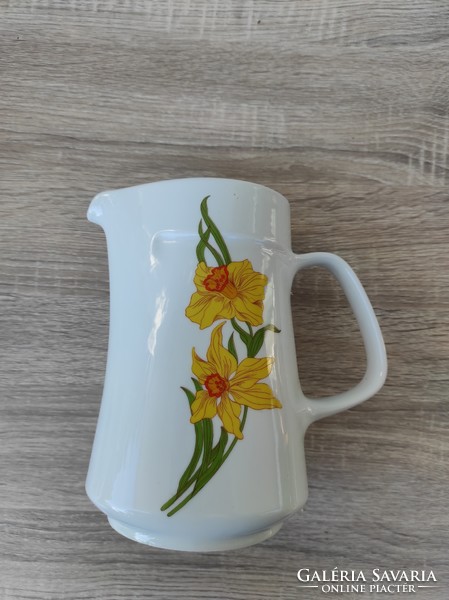 Retro lowland porcelain jug with narcissus pattern