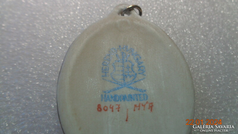 Herend old porcelain pendant, with beautiful forget-me-not decor