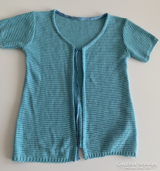 Knitted sky blue blue bolero top cardigan vest s m size