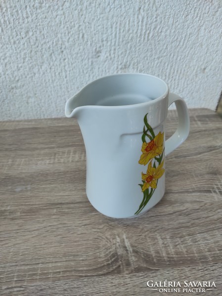 Retro lowland porcelain jug with narcissus pattern