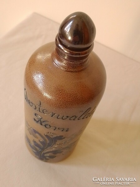 Old artisan marked m Fürst Westerwalder grain brandy drink glazed stoneware pouring flask