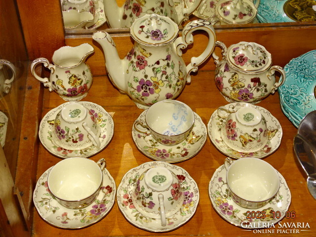 Zsolnay 6-piece porcelain butterfly coffee mocha set flawless!!! Complete for 6 people!!!