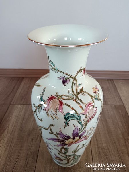 Régi Zsolnay Orchidea mintás porcelán nagy váza