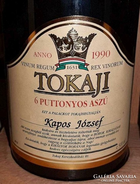 6 puttonyos Tokaji Aszú 1990 bor ritkaság