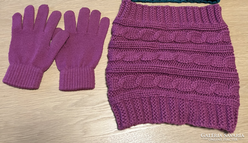 Tube scarf + gloves set