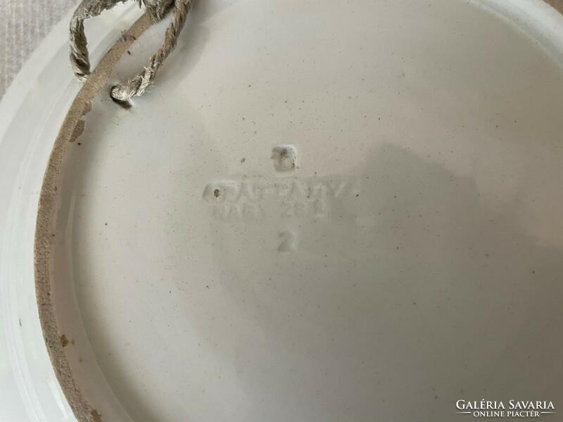 More than 100 years old, Apatfalvi flower pattern hard ceramic deep plate, wall plate