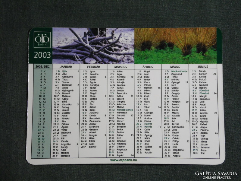 Card calendar, otp savings bank bank, name date, 2003, (6)