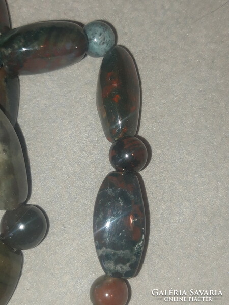 Large-eyed heliotrope (bloodstone) set with silver mounting