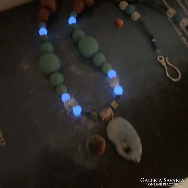 UFO necklace with glow in the dark eyes, giorgio necklaces, unisex jewelry with galaxy pendant