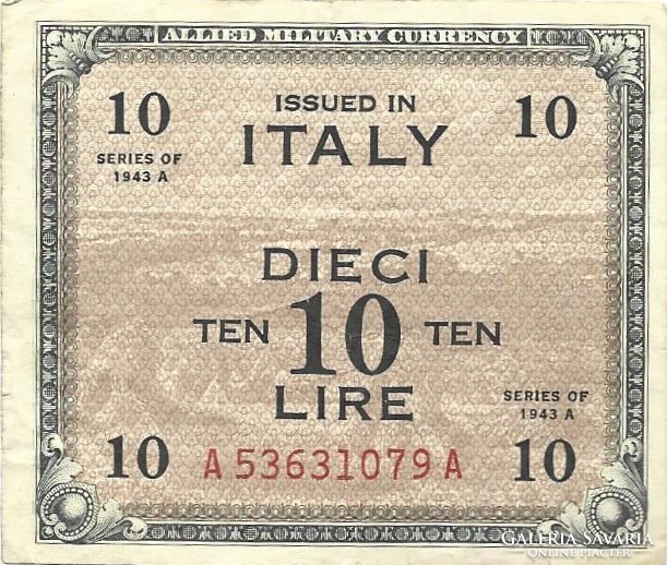 10 Lire lira 1943 Italy military military 3.