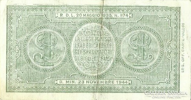 1 Lira 1944 Italy 2.