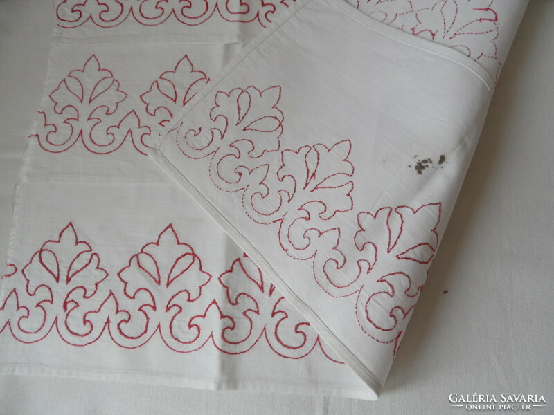 Hand-embroidered old tablecloths, shelf strips for creative purposes (12 pcs.)