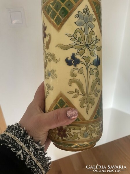 Zsolnay cylinder vase.