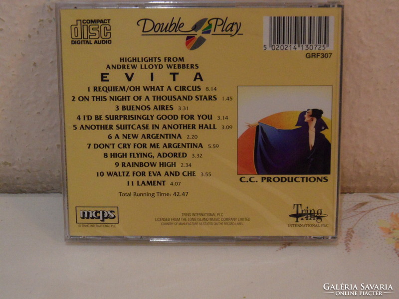 EVITA CD, filmzene ( Új )