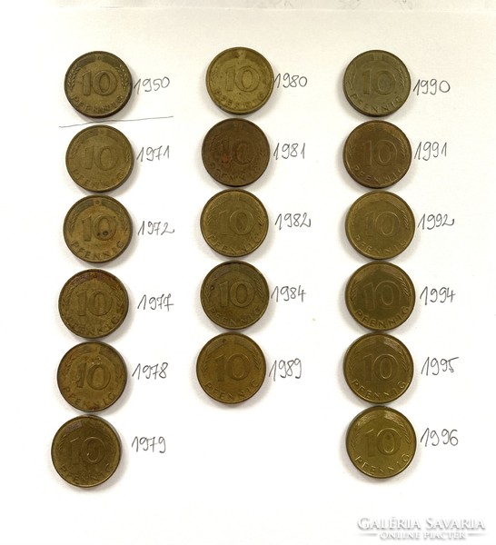 17 db 20 Pfennig NSZK 1959-1996 Mindegyik más évszám német Németország