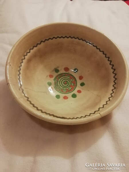 Antique ceramic deep wall plate, decorative plate