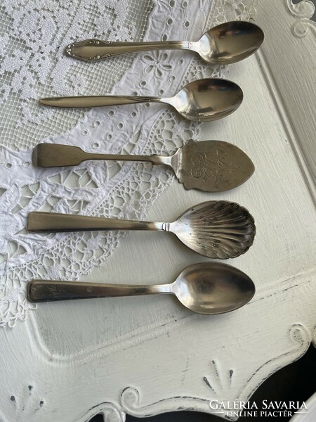 Beautiful old silver-plated small spoons, teaspoons - 5 in one