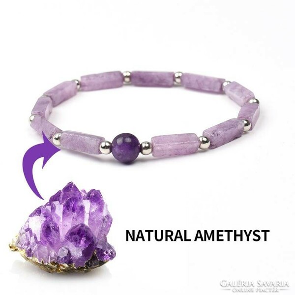 Flexible amethyst natural 8mm bracelet