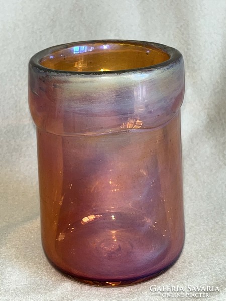 Irrizáló iparművész üveg váza  (U0020)