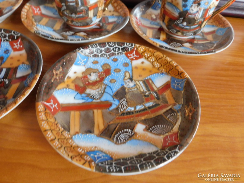 Japán satsuma kézzel festett kávés/mokkás szettek - 5 darab