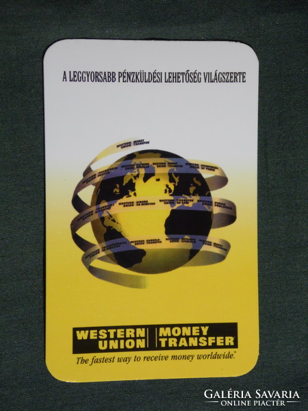 Kártyanaptár, kisebb méret,Western Union pénzváltók, grafikai rajzos, földgömb, 2005, (6)