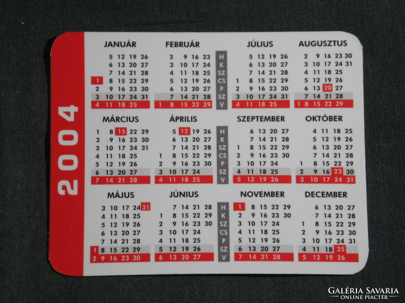 Card calendar, smaller size, rz motor car dealership, Pécs, opel astra gsi car, 2004, (6)