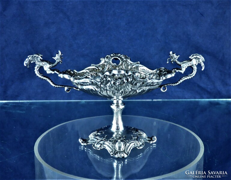 Sumptuous, antique silver ring holder, approx. 1890!!!