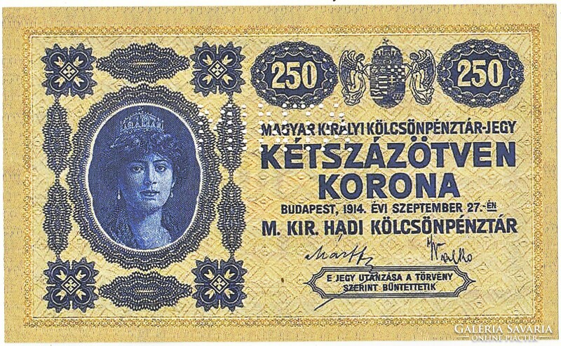 Hungary 250 crown sample 1914 replica unc