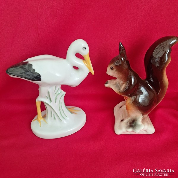 Porcelán mókus és gólya
