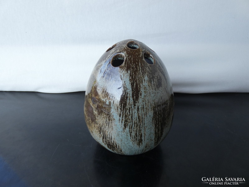 Franz theiner keramik ceramic studio ikebana egg 1970. - From handmade austria marked tk.